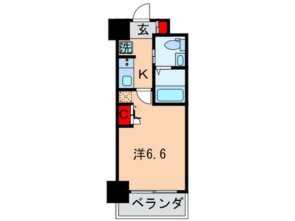 ｱｰﾃﾞﾝﾀﾜｰ本町ｲｰｽﾄの物件間取画像